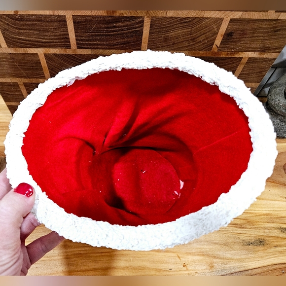 Vintage Ceramic Christmas Red Santa Boot Planter With White Trim - Picture 5 of 8